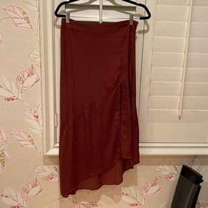 Maroon midi slit skirt from Free People